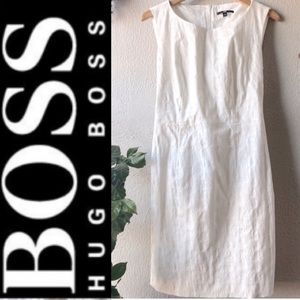 Hugo Boss Midi White Dress Sz 8